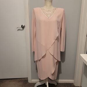 Ursula of Switzerland Blush Long Sleeve Layered Dress